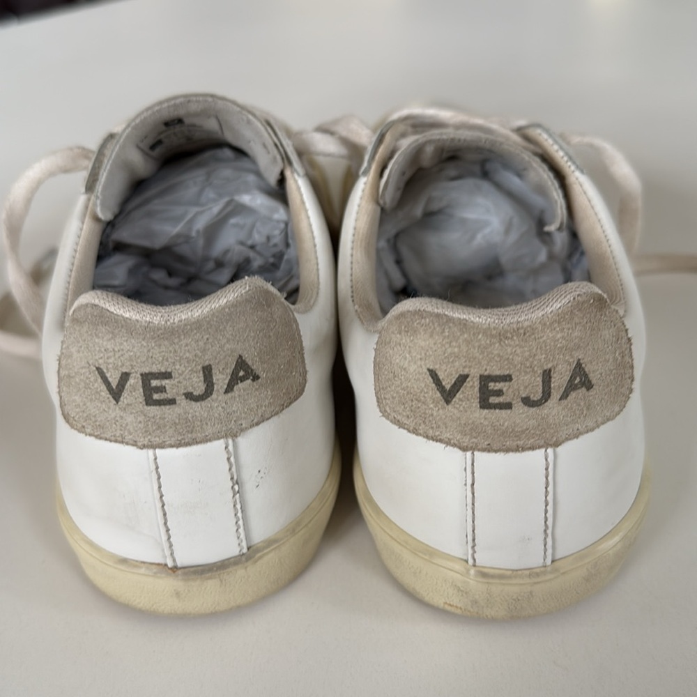 VEJA Esplar Leather Logo Sneakers in White Color  Womens Size 7 - Picture 4 of 16
